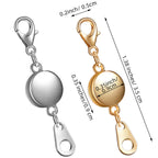 12 Pieces Locking Magnetic Jewelry Clasp Round Necklace Clasp Closures Bracelet Extender for Jewelry Making (Gold, Silver)
