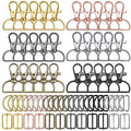 PAXCOO Keychain Bulk with Key Chain Swivel Hook D Rings and Slide Buckles for Handbag Purse Hardware Craft (1 Inch)