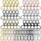 PAXCOO Keychain Bulk with Key Chain Swivel Hook D Rings and Slide Buckles for Handbag Purse Hardware Craft (1 Inch)