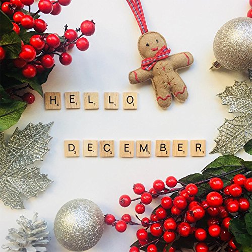 QMET 200PCS Scrabble Letters for Crafts - Wood Scrabble Tiles-DIY Wood Gift Decoration - Making Alphabet Coasters and Scrabble Crossword Game