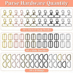 PAXCOO Keychain Bulk with Key Chain Swivel Hook D Rings and Slide Buckles for Handbag Purse Hardware Craft (1 Inch)