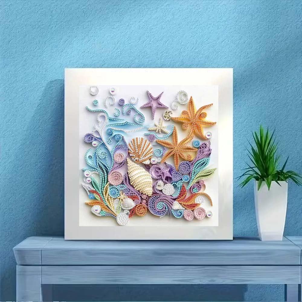 ZQEATRY Shell & Starfish Diamond Art Kit — 12×12 Inch