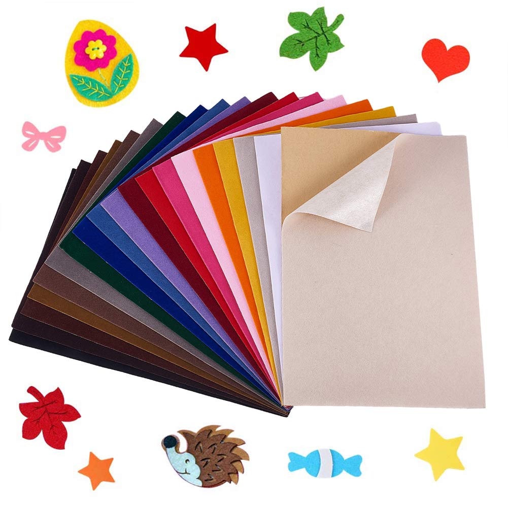 19 Colors 8.3x11.8 Velvet Fabric Sticky Back Adhesive Back Sheets A4 Self-Adhesive Velvet Fabric Sheet for Halloween Christmas Decor Art and Craft Making