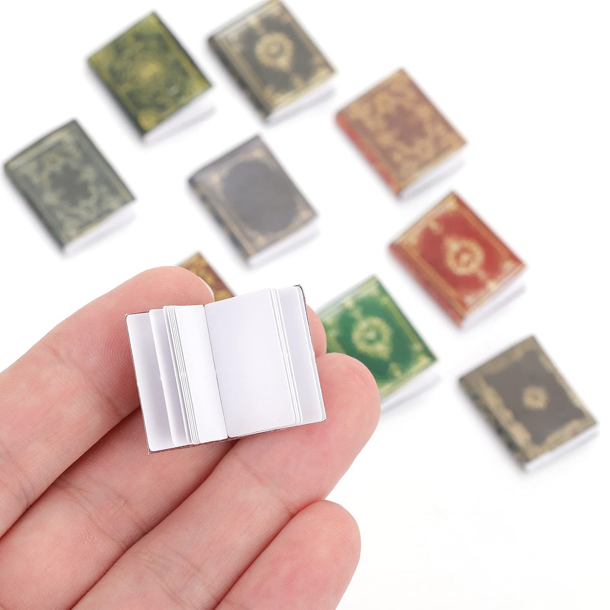 Molain Miniatures Dollhouse Books, 1:12 Scale Mini Books, Model Decoration for Dollhouse Accessories Boys and Girls Play Entertainment Supplies (12 Pcs)