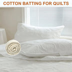 PLANTIONAL Natural Cotton Batting for Quilts: 47-Inch x 59-Inch Light Weight Purely Natural All Season Quilt Batting for Quilts, Craft and Wearable Arts