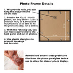 JCJMY 12x12 Picture Frame with Mat for 30 x 30cm Diamond Art Painting, Display Photo 10x10 or 12 x 12 Without Mat, Wall Hanging Large Frame with Plexiglass, Black