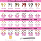 Jump Rings,   2340Pcs Open Jump Rings and Lobster Clasps Jewelry Making Supplies Kit for Necklace and Jewelry Repair