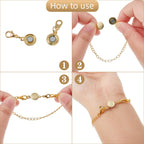 12 Pieces Locking Magnetic Jewelry Clasp Round Necklace Clasp Closures Bracelet Extender for Jewelry Making (Gold, Silver)