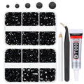 qiipii Pure Black Resin Flatback Rhinestones for Crafting 2mm 3mm 4mm 5mm 6mm Flatback Jelly Stones Solid Black Gems Diamonds for Face Eyes Makeup Tumblers Mugs Bottles DIY Crafts Clothes Shoes Phones