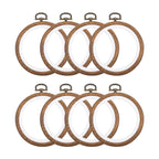 8 Pcs/Set Mini Embroidery Hoops 3 Inch Round Imitated Wood Plastic Display Frame Reusable Circle Cross Stitch Hoop Ring for Art Craft Sewing and Hanging Ornaments Home Decor