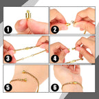 24 Pairs Magnetic Necklace Bracelet Clasps Magnet Converter Jewelry Extenders Locking Clasps for Bracelet Necklace Making(Gold, Silver)