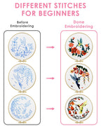Hummingbird and Flower Embroidery Kit for Adults