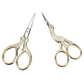 Embroidery Scissors, Stainless Steel Sharp Stork Scissors for Sewing Crafting, Art Work, Threading, Needlework - DIY Tools Dressmaker Small Shears - 2 Pcs (3.6 Inches, Gold)