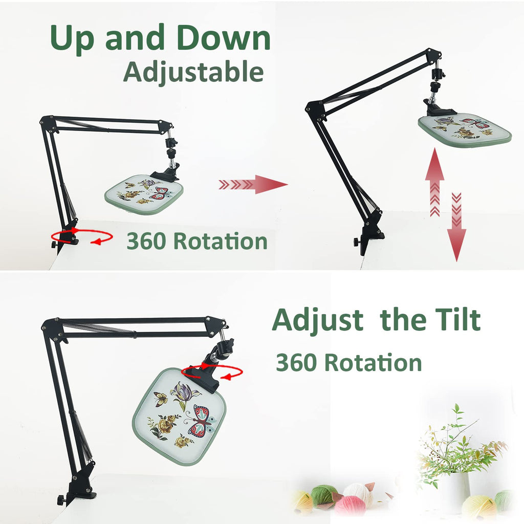 Hand Embroidery Stand Lap,Folding Cross Stitch Stand Clamp, Hand Embroidery Hoop Holder 360 Rotated Embroidery Holder Stand ,Embroidery Hoops Stand Suitable for Embroidery Hoops（Black）