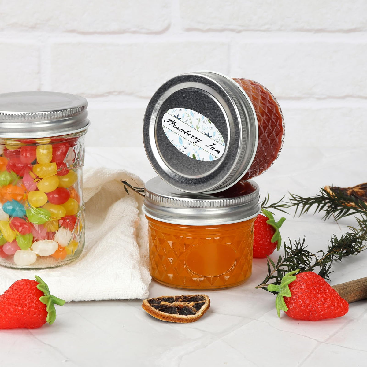 20-Pack Mini Glass Mason Jars with Lids — 4 oz