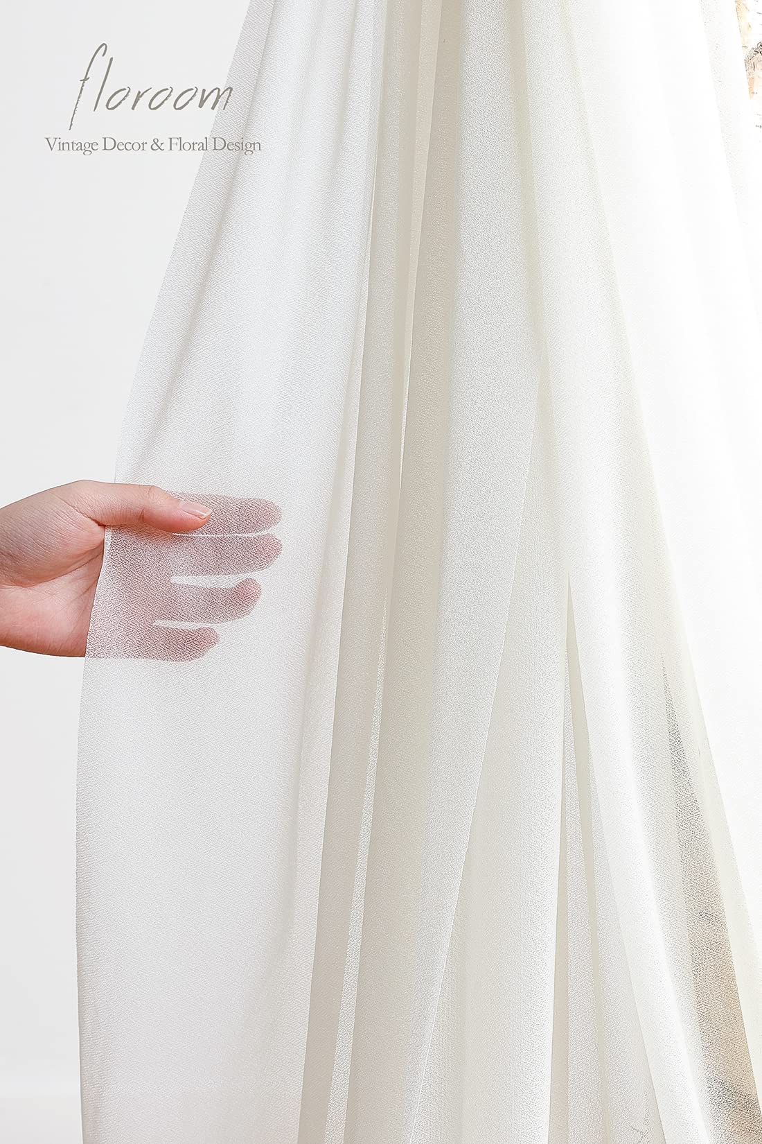 Wedding Arch Draping Fabric 2 Panels 20Ft Ivory Chiffon Fabric Drapes Arbor Drapery Wedding Ceremony Reception Swag Decorations