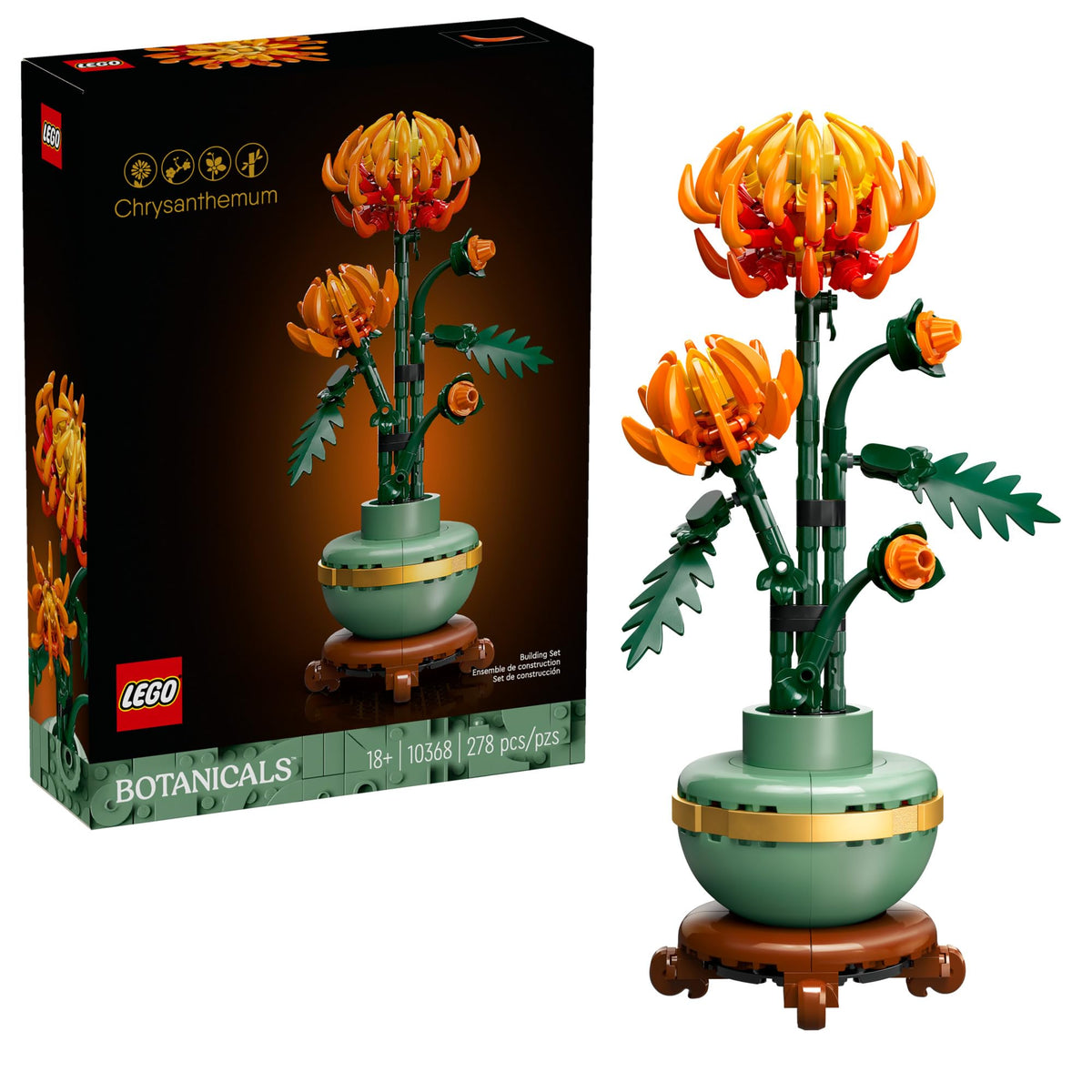 LEGO Botanicals Chrysanthemum Building Set for Adults Ages 18+ - Artificial Flower for Dinner Table Centerpieces & Decoration - Gift for Graduation - 10368