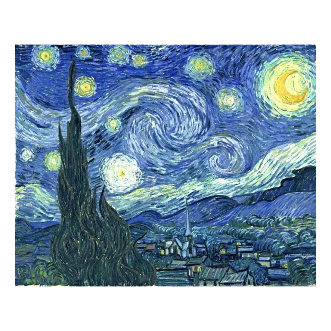 Stamped Cross Stitch Kits - Starry Night of Van Gogh Embroidery Kits for Beginners Adults,11 CT Patterns Dimensions Counted Cross Stitch Kits Arts Craft Kits 12 x 16inch
