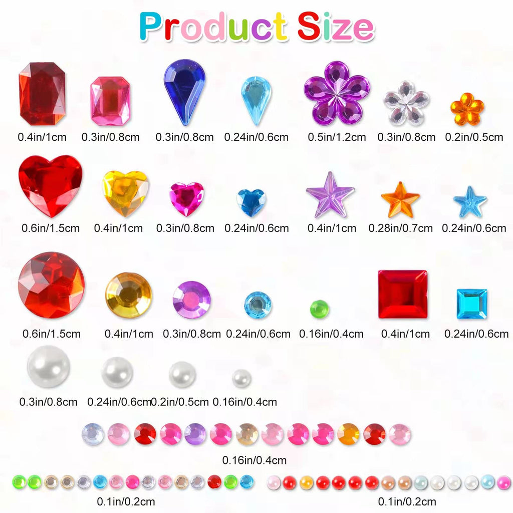 2774pcs Gem Stickers Jewels for Crafts - Self Adhesive Rhinestone Jewel Stickers, Stick on Gems Rhinestones for Crafts, Acrylic Bling Heart Stickers, Craft Supplies for Kids