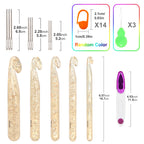 Vodiye 32 Pcs Crochet Hooks Set, Ergonomic 12mm-25mm Large Crochet Hooks for Chunky Yarn, Professional Huge Crochet Needles and Accessories for DIY Crafts, Carpets, Scarves