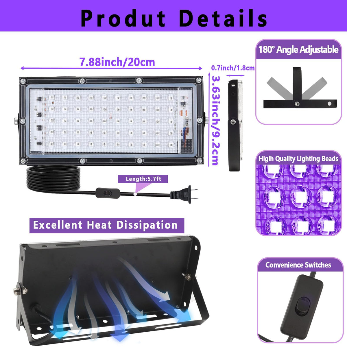 Exposure Unit for Screen Printing, 25W LED UV Screen Printing Exposure Light for Screen Printing Kit, Photo Emulsion and Cyanotypes