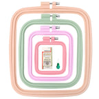 4 Pcs 4 Size Square Embroidery Hoops, ABS Plastic Embroidery Hoops Cross Stitch Hoops Embroidery Frames for Sewing, Needlework, Embroidery Projects (Size-3", 4.3", 6.5", 8.7")