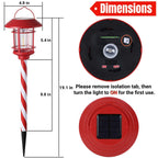 Dynaming 6 Pack Dual Use Solar Christmas Path Lights Outdoor, Hanging Lantern Solar Garden Light with Edison Bulb, Xmas Pathway Markers, Auto On/Off Candy Cane Lights for Patio Yard Walkway Driveway