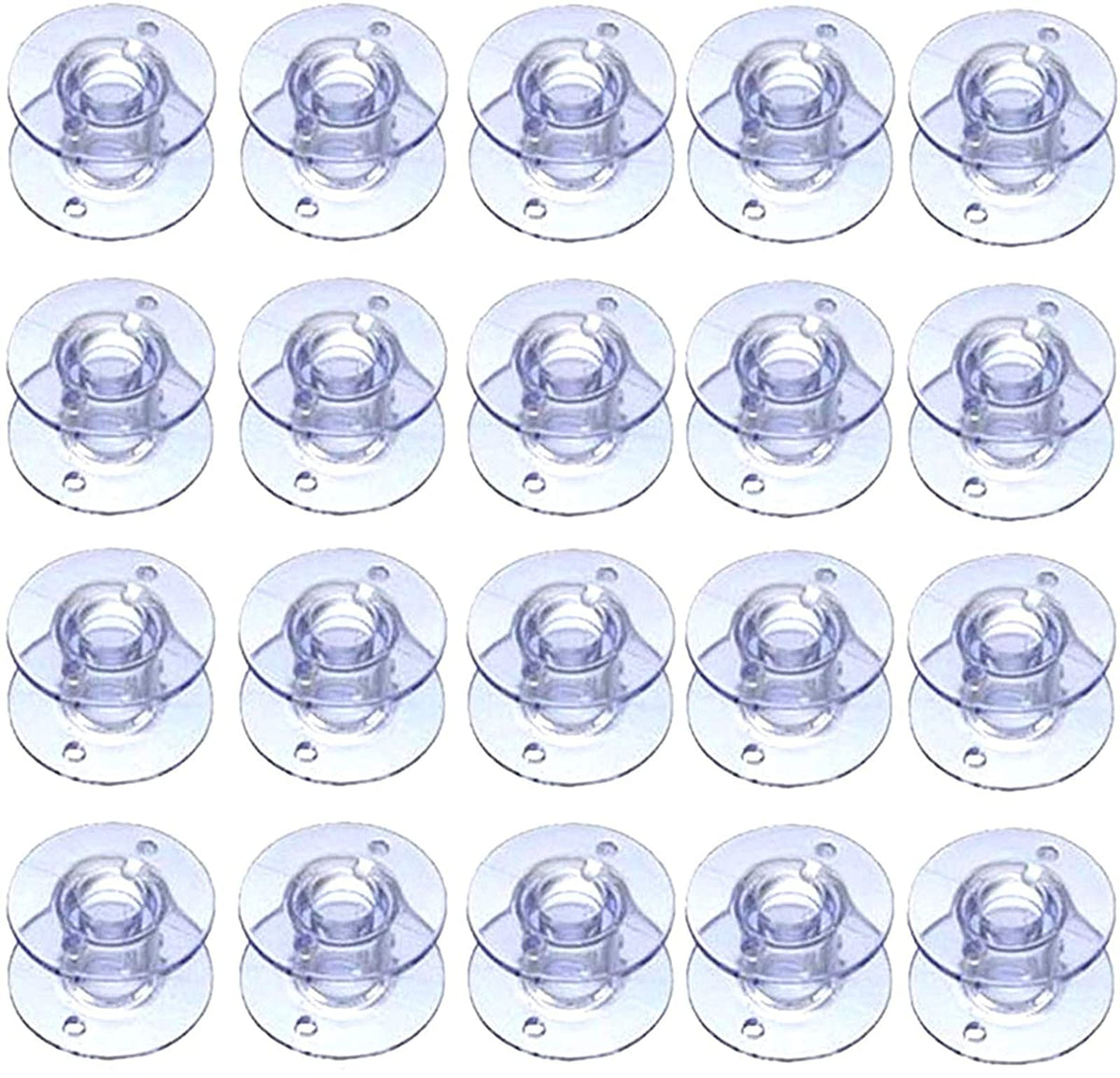 YEQIN 20Pcs Clear Plastic Sewing Machine Bobbins, Sa156 Bobbins, Bobbins Class 15, Compatible with Brother Singer Sewing and Embroidery Machine (20pcs Bobbins)