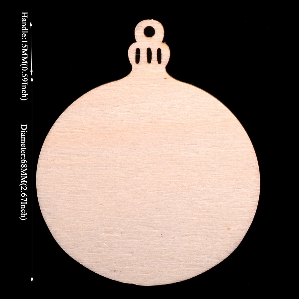 Christmas Wooden Crafts Hanging Ornaments Christmas Tree Decoration Unfinished Wood Cutouts for DIY Blank Slices to Paint (50PCs Round Style)