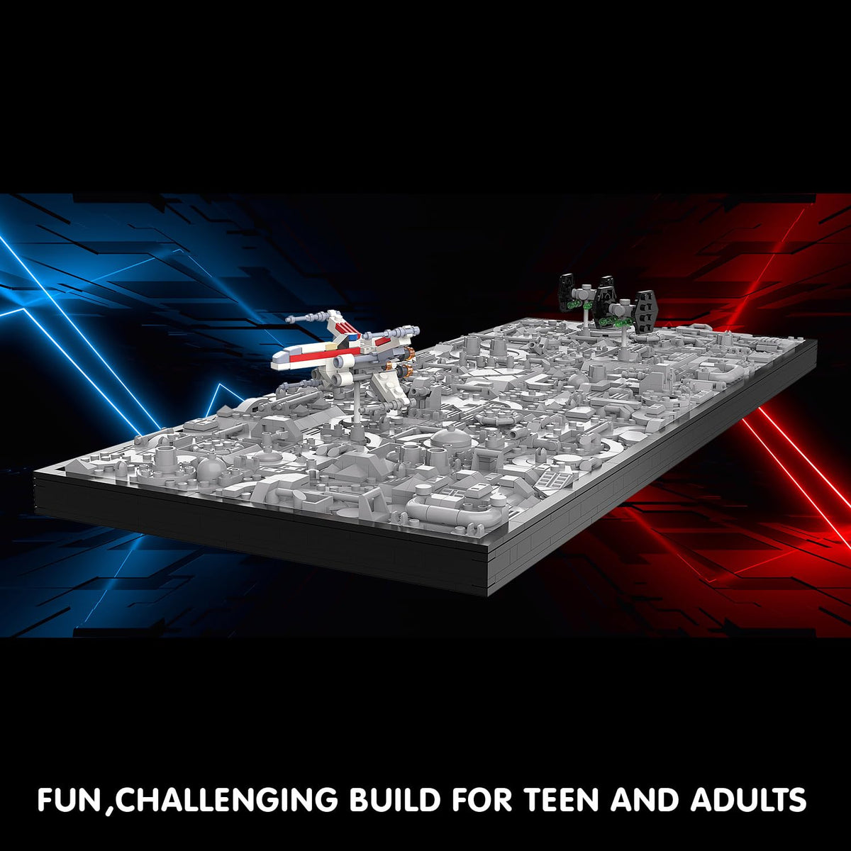 TG BLOCKS Star Trench 3D Wars Run Wall Art Craft Kit, Micro Brick Framed, Creative Activity Hobbies for Teens and Adults, DIY Home, Office Decor, Suitable for Kids 8+
