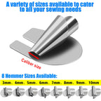 Sewing Rolled Hemmer Foot 8PCS Rolled Hem Presser Foot 3/4/5/6/7/8/9/10mm 8 Sizes Wide Rolling Hem Foot Sewing Machine Presser Feet Hemmer Home Industrial Curved Scroll Hemming Feet
