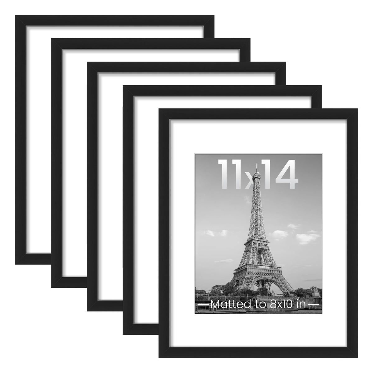 upsimples 5-Pack 11×14-Inch Black Picture Frames
