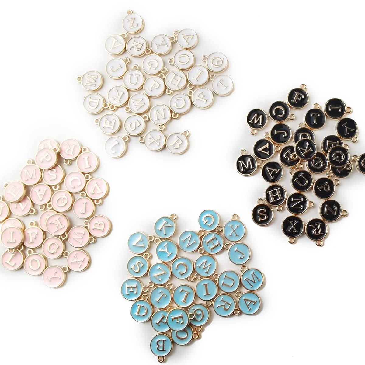 104PCS Letter Charms for Jewelry Making Charm for Bracelet Initial Charms Double Sided Alphabet Charms for Necklace Bracelet Jewelry Making