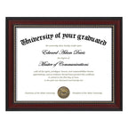 8.5x11 Diploma Certificate Frame with High Definition Glass, Degree Document Frame for Wall and Tabletop, Mahogany with Gold Beads, 1 Pack