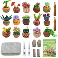 15pcs Succulent Needle Felting Kit for Beginners Adult - DIY Starter Kit with Wool Roving, Felting Mat, Needles, Instructions for Home Decoration Crafts