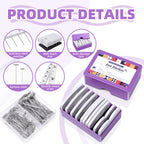 130 Pcs Knit Blockers Kits, Blocking Knit Combs Pins Set for Knitting, Knitting Tools Knitter Crochet, with Flexible Tape Measure Ruler, Silver T-Pins for Sewing Lace or Needlework Projects Device