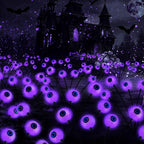 2-Pack Solar Halloween Eyeball Garden Lights — Purple