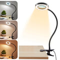 Magnifying Glass with Light 5X, 9w Clip on Light, 48 LED Desk Lamp wtih Clamp Light, 3 Modes Dimmable Magnifying LED Lamps for Bed Work Crafts Workbench