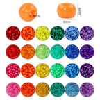 Quefe 2880pcs Pony Beads Kit, Kandi Beads for Hair, Rainbow Beads Plastic Bead for Craft 6 x 9mm 24 Colors 4 Styles Large Hole Beads Set for Bracelets Jewelry Making