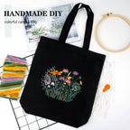 Canvas Tote Bag Embroidery Kit with Pattern, Beginner Embroidery Kits for Adults, Arts and DIY Crafts Embroidery Starter kit, Include Stamped Embroidery Bag, Embroidery Hoops, Color Threads and Tool.