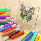HBorna 48 Pcs Suncatcher Paint Pens Stained Glass Paint Pigment Window Art Pens Suncatcher Paint Crafts Sets (10ML Each,24 Colors)