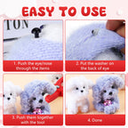 Latonyar Safety Eye Tool for Crocheting, Eye Snapper Crochet Tool, Auxiliary Tool for Attaching for Crocheting Eyes Crochet Tools for Crochet & Stuffed 6-12mm Animal Eyes Making Supplies Tool (Red)