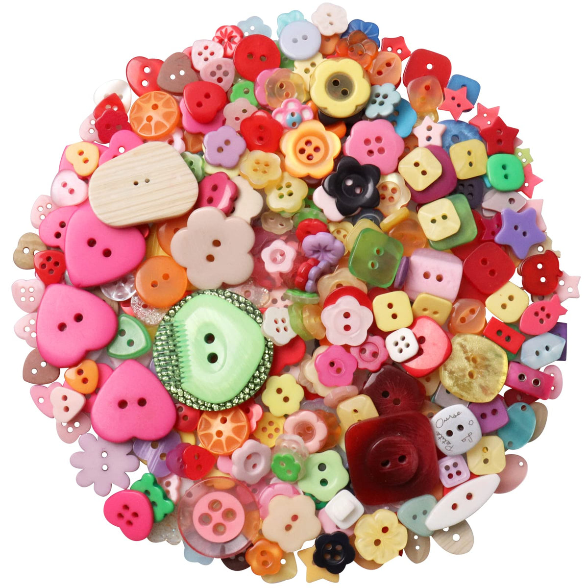 Tnstk Buttons Resin Buttons 2 and 4 Holes Assorted Buttons for Sewing Crafts DIY Projects Button Painting Craft Buttons (Multiform)