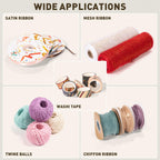 Ribbon Storage Rack Spool Holder Organizer Sewing Craft Wreath Mesh Crochet Thread Tulle Roll Washi Tape Craft Florist Wrapping，15.7 in