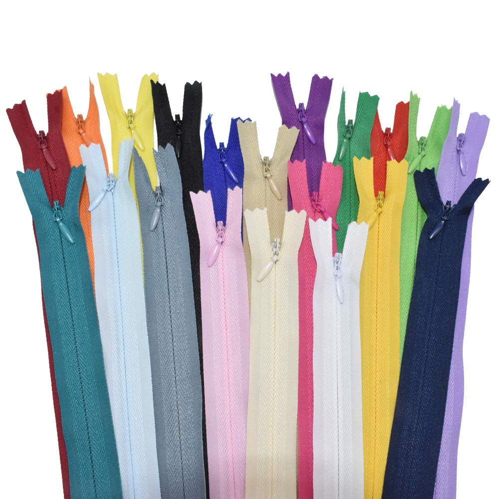 12.5" 40 Pcs Nylon Invisible Zipper for Tailor Sewer Sewing Craft Crafter's Tools Garment Special 20 Colors (12.5inch)