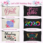 Legigo 20 Pack Blank DIY Craft Bag Canvas Pencil Case Blank Makeup Bags- Beige & Black Canvas Pencil Pouch Bulk Canvas Cosmetic Bag Travel Toiletry Bag Canvas Zipper Bag for Over 36 Months Years Kid