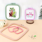 4 Pcs 4 Size Square Embroidery Hoops, ABS Plastic Embroidery Hoops Cross Stitch Hoops Embroidery Frames for Sewing, Needlework, Embroidery Projects (Size-3", 4.3", 6.5", 8.7")