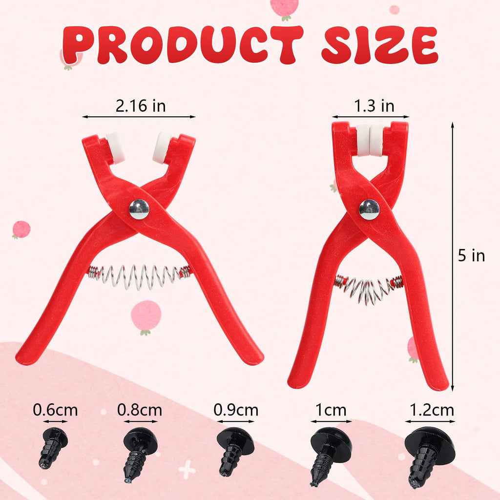 Latonyar Safety Eye Tool for Crocheting, Eye Snapper Crochet Tool, Auxiliary Tool for Attaching for Crocheting Eyes Crochet Tools for Crochet & Stuffed 6-12mm Animal Eyes Making Supplies Tool (Red)