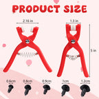 Latonyar Safety Eye Tool for Crocheting, Eye Snapper Crochet Tool, Auxiliary Tool for Attaching for Crocheting Eyes Crochet Tools for Crochet & Stuffed 6-12mm Animal Eyes Making Supplies Tool (Red)