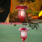 Dynaming 6 Pack Dual Use Solar Christmas Path Lights Outdoor, Hanging Lantern Solar Garden Light with Edison Bulb, Xmas Pathway Markers, Auto On/Off Candy Cane Lights for Patio Yard Walkway Driveway